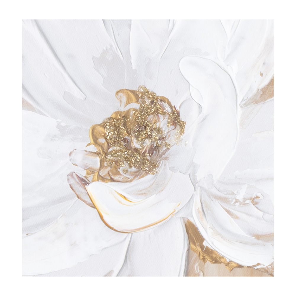 Decorative Framed Canvas with Handpaint Finish-Flower 60x60cm