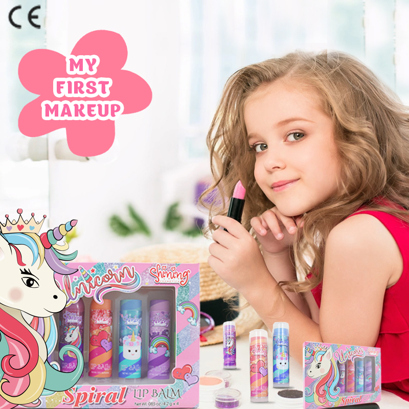 Cute Fruit-Flavored Lip Balm Variety Pack Kids Makeup Sets with Girls Lip Stick